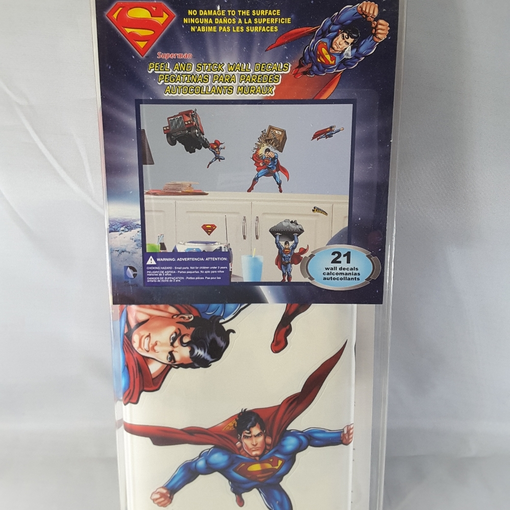 2 New Superman Day Doom Peel & Stick decal decor